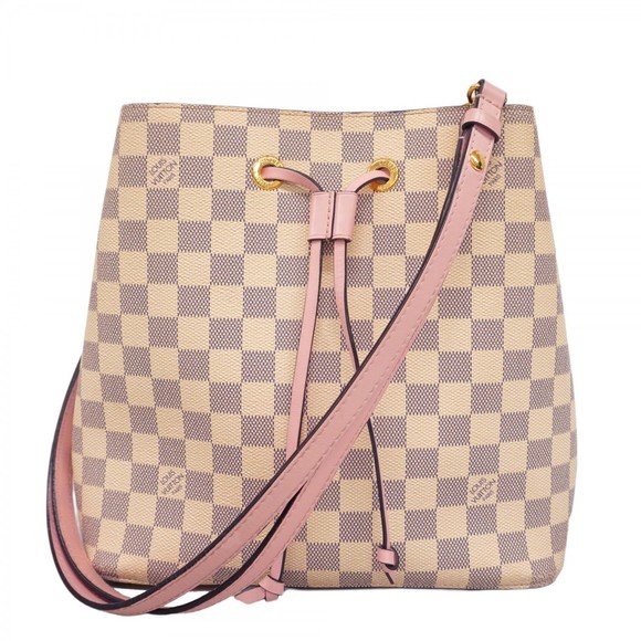 Louis Vuitton Damier Azur NeoNoe Shoulder Bag N40152 White Aud Rose Women's P120 - Picture 1 of 10